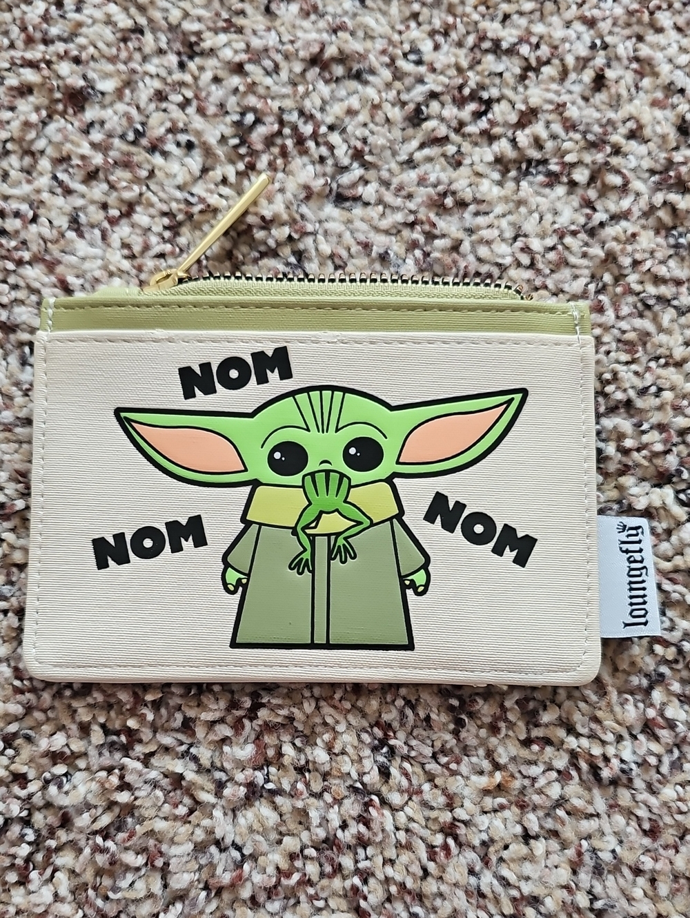 Loungefly Cream and Green Baby Yoda Card Wallet
